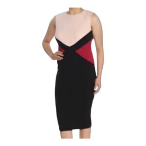 Calvin Klein Color Block Sheath Dress Sleeveless Career‎ Cocktail Party Size 6